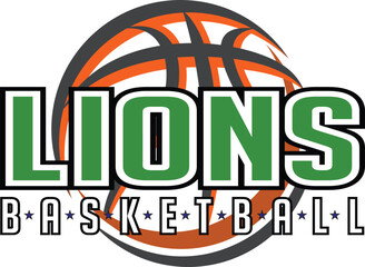 Wall Mural - lions basketball graphic is a sports design template that includes graphic text, stars and a graphic