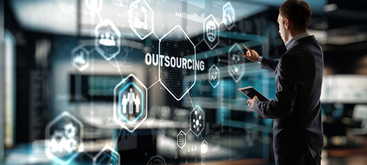 Wall Mural - Outsourcing 2023 Human Resources Business Internet Technology Concept