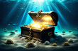 Goldbarren Unterwasser Welt mit Sonnenstrahlen auf  Hintergrund