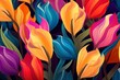 Pattern of intertwined tulips. Generative AI