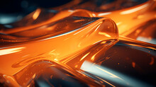 Black And Orange Colored Melting Glass Tiles For Abstract Background And Wallpaper. Neural Network Generated Image. Not Based On Any Actual Person Or Scene.