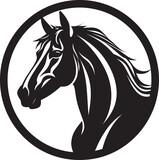 Fototapeta Konie - Simplistic Beauty in Black Equestrian Icon Steed Silhouette Majesty Minimalist Emblem