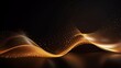 © Nazia - Golden Wave of Lights and Sparkle: Elegant Fluid Data Transfer Technology with Bokeh Gold Swirl on Black Background - Luxury Greetings, Business, Technology Concept