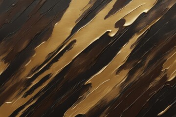 abstract dark brown and gold painting on canvas background texture