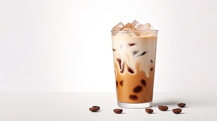 Aufkleber - Milk Ice Coffee,looking sweet and delicious,with white background refreshing and good feeling,concept picture for copy space and background.