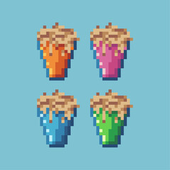 Poster - Pixel art sets of alcohol drink with variation color item asset. Simple bits of wine pixelated style. 8bits perfect for game asset or design asset element for your game design asset.