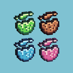 Poster - Isometric Pixel art 3d of cookies for items asset. Cookies on pixelated style.8bits perfect for game asset or design asset element for your game design asset.