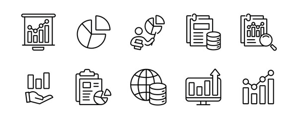 Leinwandbilder - marketing management graph data analysis icon set business diagram statistic infographic chart vecto