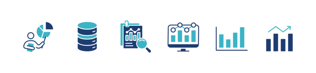 Leinwandbilder - data statistic analysis chart icon set business diagram presentation graph vector symbol illustration 