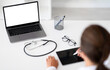© Prostock-studio - Woman doctor have online appointment consultation with patient, using gadgets