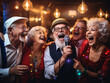 © Nathan Hutchcraft - A Photo of Elderly Friends Having a Karaoke Night Singing Their Hearts Out