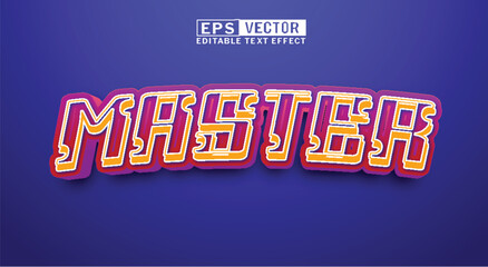 Fototapete - master ilustration text effect, text effect ilustration blue yellow red
