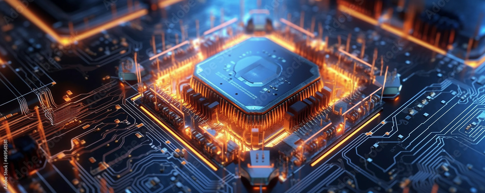Circuit Board CPU Processor Microchip, Central Computer Processors CPU ...