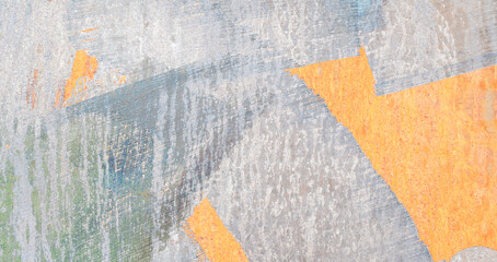 Poster - Painted in blue metal rusted background. Metal rust texture. Erosion metal. Scratched and dirty texture on outdoor rusted metal wall.