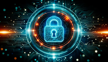 Aufkleber - Cyber security, data protection, business technology privacy concept. Generative AI