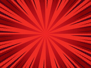 Poster - Comic abstract red background. Abstract comic style vintage pop art background. Banner vector illustration