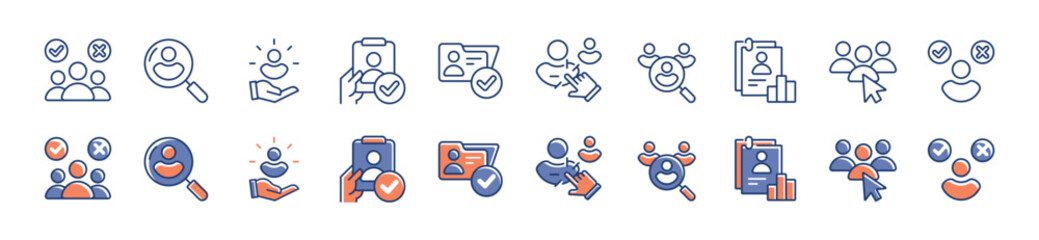 Aufkleber - collection of hiring recruitment job interview icon set business search for employee candidate headhunting vector illustration potential skill human resource symbol design
