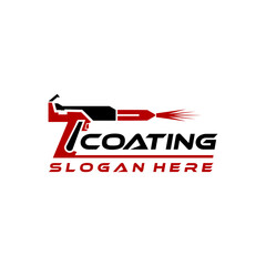 Spray Powder Coating Logo Design Template, coating finishing services company