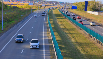Wall Mural - Car traffic on a country highway