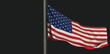 United States Of America Flag, Flag waving on dark background. 3D Design.