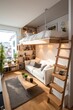 tiny apartment with space saving solutions, Interior design