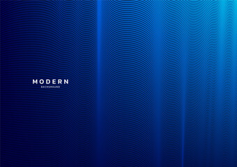 Poster - Abstract wave line modern blue background high tech. Concept technology, innovation, Ai, network, business, modern, new year, online, banner, ads, cover