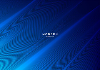 Poster - Abstract wave line blue background high tech. Concept technology, innovation, Ai, network, business, modern, new year, online, banner, ads, cover