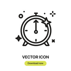 Poster - Clock icon vector. Linear-style sign for mobile concept and web design.Clock symbol illustration. Pixel vector graphics - Vector.