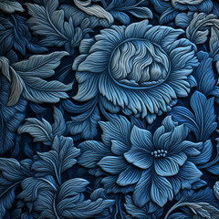 Wall Mural - Monochrome flowers background metalic shapes