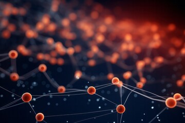 red atom made molecules background