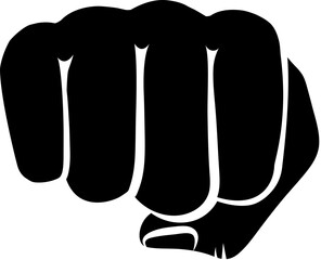 Poster - clenched fist outline - vector illustration
