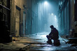 © VicenSanh - Man sitting alone in a dark alley