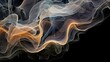 Dark background with puffs of ivory smoke. Smoke whiffs and swirls. Generative AI
