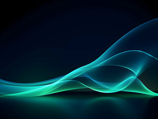 Wall Mural - dark abstract curve and wavy background with gradient and color, glowing waves in a dark background,