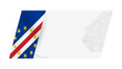 Cape Verde map in modern style with flag of Cape Verde on left side.