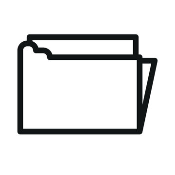 Paper folder outline vector icon, linear style sign isolated on white background. Editable stroke design