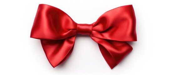 Wall Mural - AI generated red ribbon bow isolated on white background