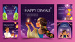 gradient banners collection diwali festival celebration design vector illustration