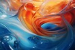 Closeup of swirling motion in liquid surface. Generative AI