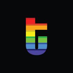 Wall Mural - Letter T Rainbow Color Logo Design Template Inspiration, Vector Illustration.