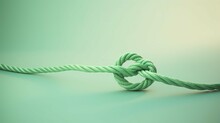 A Symbol Of Trust And Faith A Green Rope In An Infinity Shape On A Isolated Pastel Background Copy Space 
