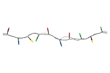 Wall Mural - string of christmas lights isolated on transparent background. .