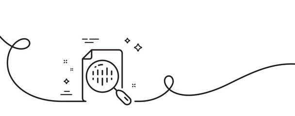 Aufkleber - Diagram chart line icon. Continuous one line with curl. Analytics graph sign. Market analytics symbol. Analytics chart single outline ribbon. Loop curve pattern. Vector