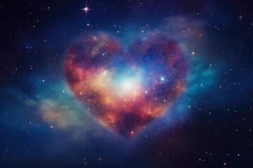 Wall Mural - Ethereal Heart Nebula in the Cosmos