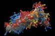 A reconstructed depiction of the updated arrangement of immunoglobulin M, showcasing a distinct structure in a 3D rendered format. Generative AI
