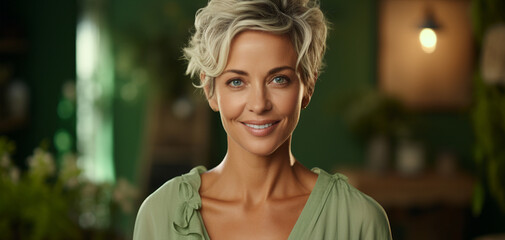 Poster - elegant woman posing in studio.