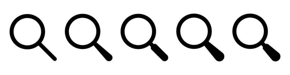 Leinwandbilder - search icon button - magnifying glass loupe sign symbol, magnifier icon collection set