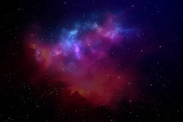 Wall Mural - cosmic illustration. beautiful colorful space background. watercolor cosmos