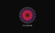 © designer - Gradient flower logo design with black background vector
