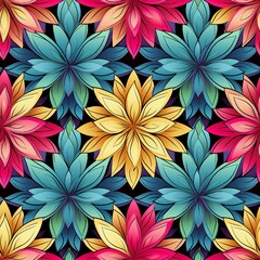 Poster - Vibrant Kaleidoscope Tapestry Pattern